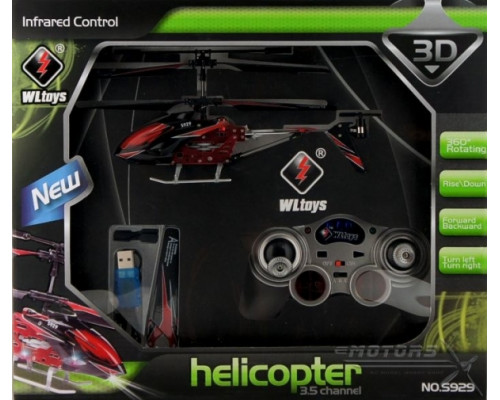 Вертолёт на радиоуправлении 3-к WL Toys S929 с автопилотом (красный)