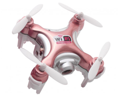 Квадрокоптер нано р/у Cheerson CX-10WD-TX с камерой Wi-Fi (розовый)