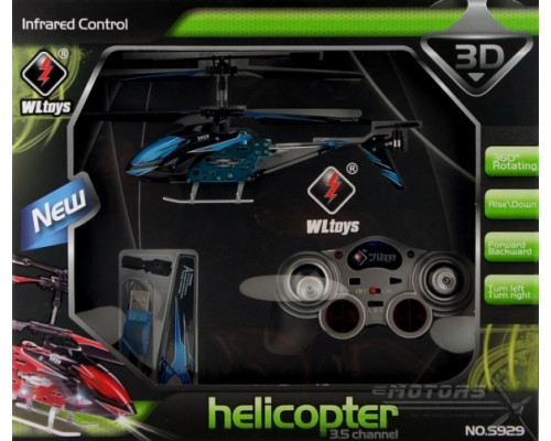 Вертолёт на радиоуправлении 3-к WL Toys S929 с автопилотом (синий)