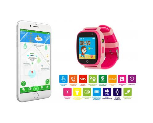 Смарт-часы AmiGo GO001 iP67 Pink