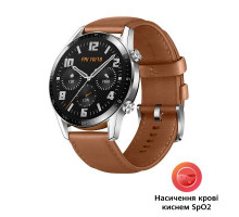 Смарт-часы Huawei Watch GT 2 46mm Classic Silver BROWN шкіра (Latona-B19V) (55024470)