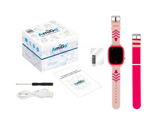 Смарт-часы AmiGo GO005 4G WIFI Kids waterproof Thermometer Pink (747018)