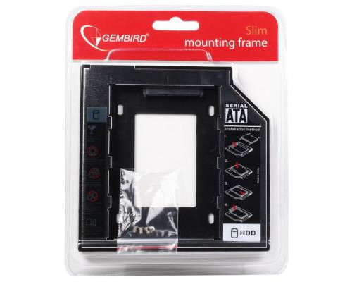 Фрейм-переходник Gembird 2.5" HDD/SSD to laptop slim 5.25'' bay (MF-95-01)