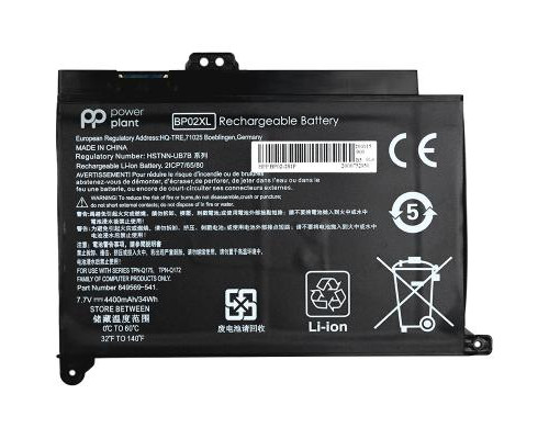 Аккумулятор для ноутбука HP Pavilion Notebook PC 15 (BP02XL) 7.7V 4400mAh PowerPlant (NB461349)