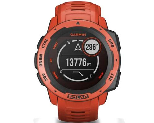 Смарт-часы Garmin Instinct Solar, Flame Red (010-02293-20)