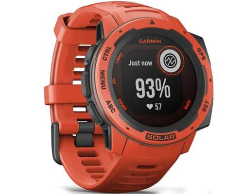 Смарт-часы Garmin Instinct Solar, Flame Red (010-02293-20)