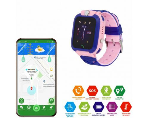 Смарт-часы Discovery D2000 THERMO pink Детские смарт часы-телефон с термометром (dscD200thp)