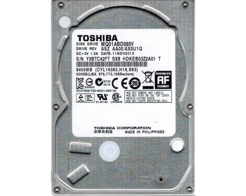 Жесткий диск для ноутбука 2.5" 500GB TOSHIBA (# MQ01ABD050V #)