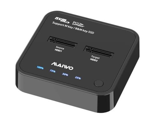Док-станция Maiwo 2*NVMe M.2 SSD Key M/B+M USB 3.1 Gen2 Type-C (K3016P)