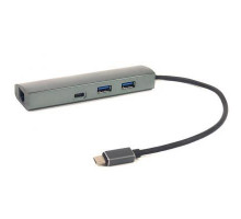 Порт-репликатор PowerPlant Type-C USB 3.1 -> 2*USB3.0, Type-C USB3.1, Gigabit Ethernet (CA910557)