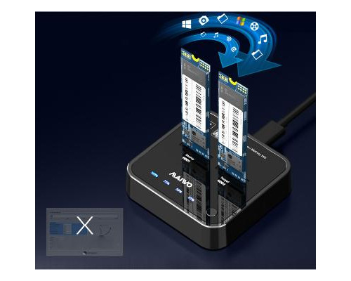 Док-станция Maiwo 2*SATA M.2 SSD Key B/B+M USB 3.1 Gen1 Type-C (K3016SG1)
