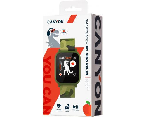 Смарт-часы CANYON CNE-KW33GB Kids smartwatch Green camouflage (CNE-KW33GB)