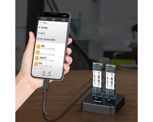 Док-станция Maiwo 2*SATA M.2 SSD Key B/B+M USB 3.1 Gen1 Type-C (K3016SG1)