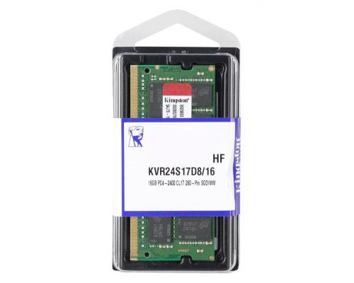 Модуль памяти для ноутбука SoDIMM DDR4 16GB 2400 MHz Kingston (KVR24S17D8/16)