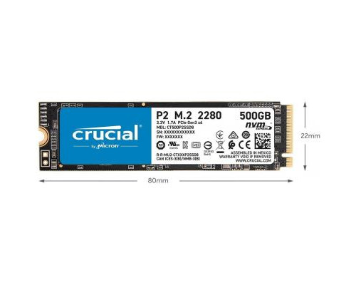 Накопитель SSD M.2 2280 250GB MICRON (CT250P2SSD8)