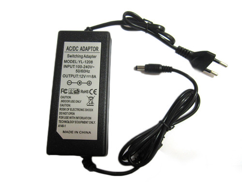 Блок питания адаптер 12V 8A для SMD лент и другого