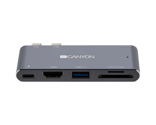 Порт-репликатор CANYON Docking Station with 5 port, Thunderbolt 3, Input 100-240V, (CNS-TDS05DG)