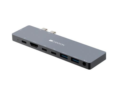 Порт-репликатор CANYON Docking Station with 8 port, 1*Type C PD100W+2*Type C, Input (CNS-TDS08DG)