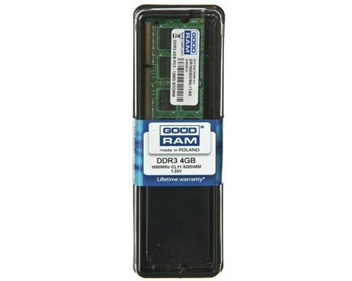 Модуль памяти для ноутбука SoDIMM DDR3L 4GB 1600 MHz Goodram (GR1600S3V64L11S/4G)