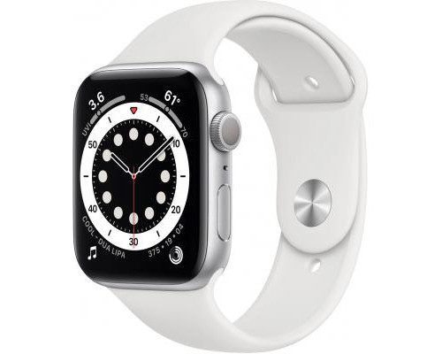 Смарт-часы Apple Watch Series 6 GPS, 44mm Silver Aluminium Case with White Sp (M00D3UL/A)