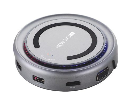 Порт-репликатор CANYON Docking Station with 5 port, with wireless charger 10W, Inpu (CNS-TDS07DG)
