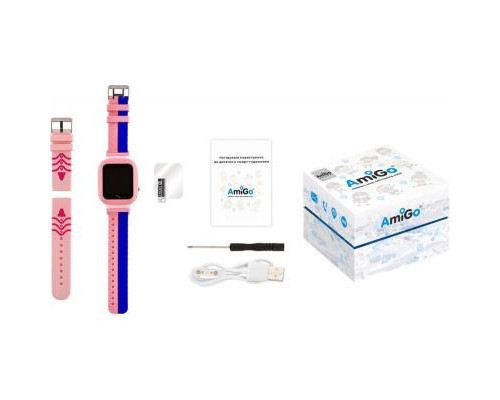 Смарт-часы AmiGo GO004 Splashproof Camera+LED Pink
