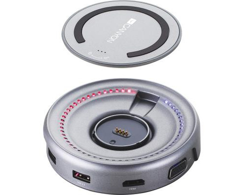 Порт-репликатор CANYON Docking Station with 5 port, with wireless charger 10W, Inpu (CNS-TDS07DG)